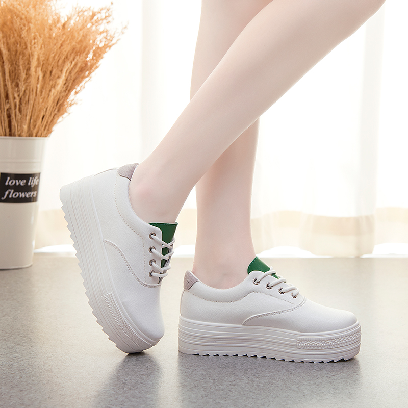 小白鞋16秋季新款上市厚底PU皮学生鞋舒适透气韩版单鞋糖果色包邮