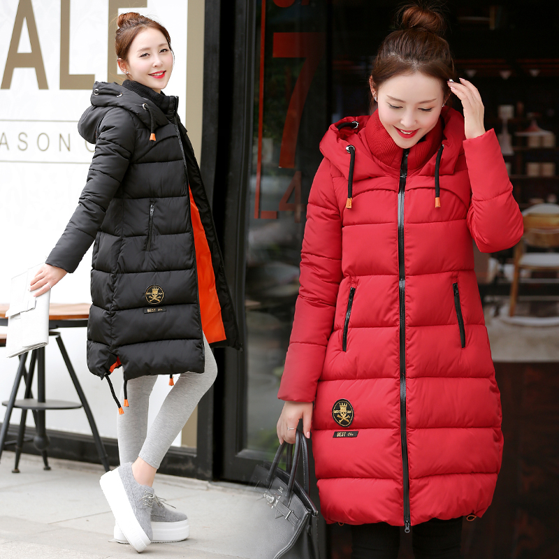 2016冬季新款女款中长羽绒棉服外套韩版大码学生棉衣加厚棉袄外套