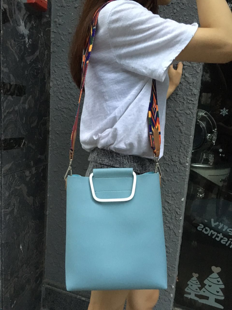 2016新款彩色肩带磁扣子母包单肩斜跨手提包韩版纯色流苏青年女包