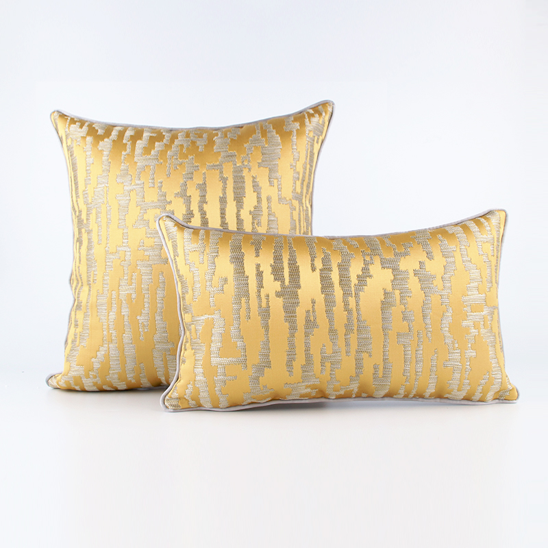 样板房奢华抱枕现代简约靠枕客厅沙发枕套欧式创意金色几何靠垫