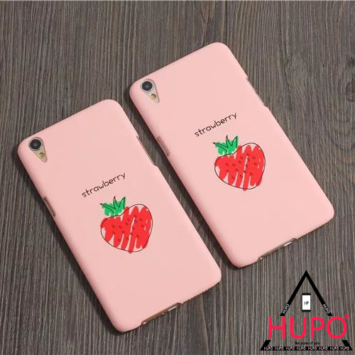 粉色草莓oppor9手机壳r9plus保护套R7S磨砂硬壳R7 plus简约薄女款