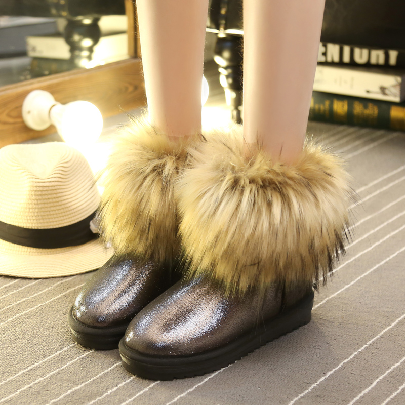 2016新款韩版女鞋加厚橡胶纯色平跟套筒休闲圆头低跟短筒短靴