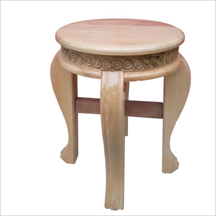 100%全实木梳妆凳圆凳中式雕花鼓凳化妆凳美甲凳古筝凳琴凳餐桌凳