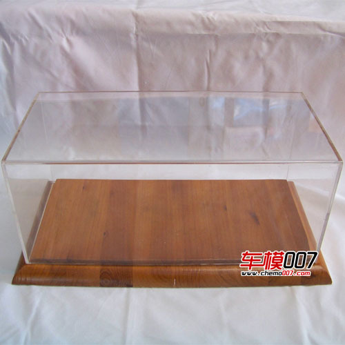 1:18汽车模型专用展示盒玻璃罩 木底座 亚克力玻璃罩子展盒