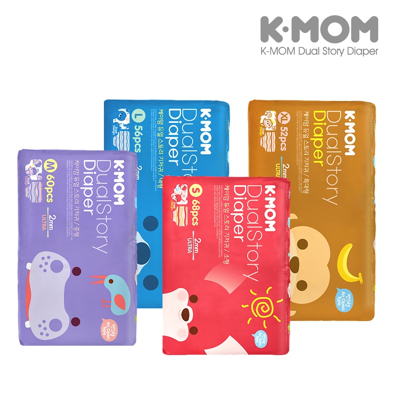 韩国K-MOM故事纸尿裤 宝宝纸尿裤 婴幼儿纸尿裤 尿片-M60片
