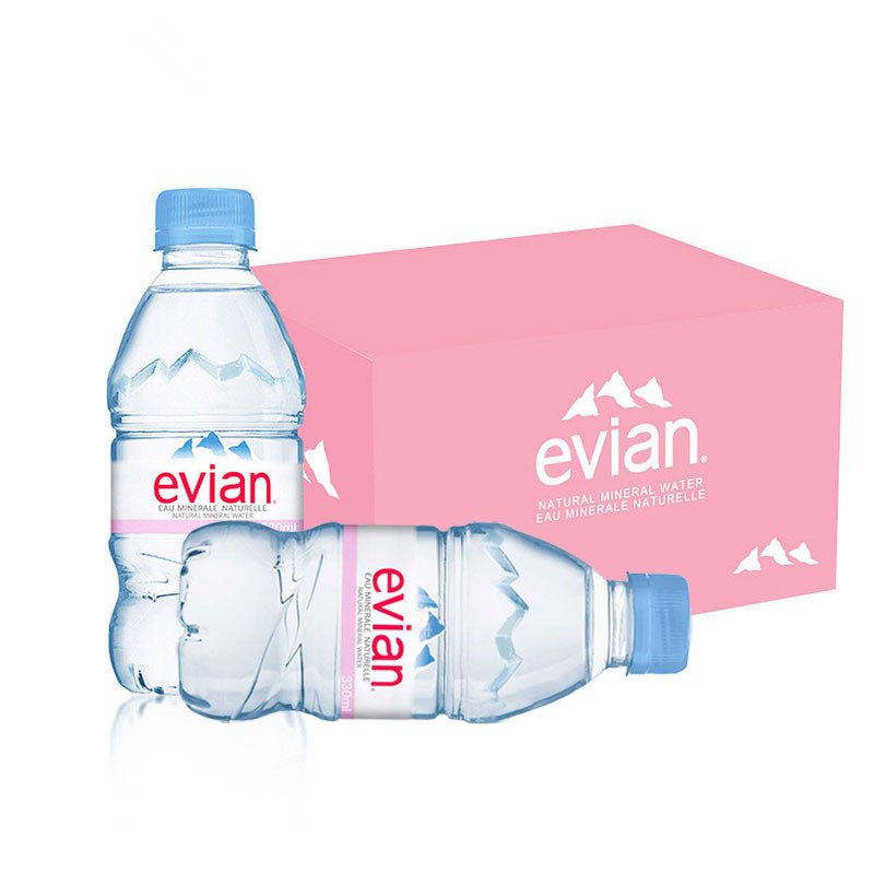 法国进口Evian依云天然矿泉水330ml*24瓶 整箱包邮 弱碱性饮用水