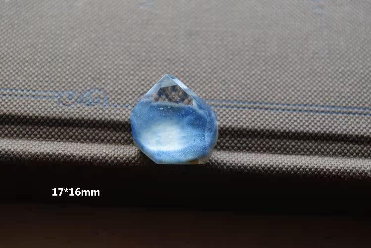 天然精品蓝发晶，蓝线石水晶原石，稀有全包体