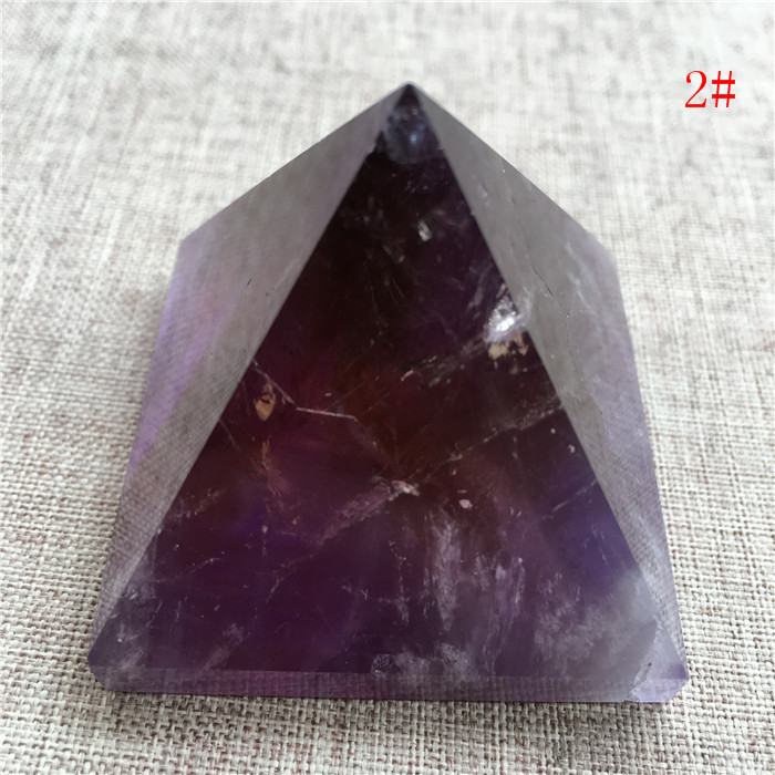 天然紫水晶金字塔小摆件紫黄晶原石打磨能量石冥想风水灵摆件特惠
