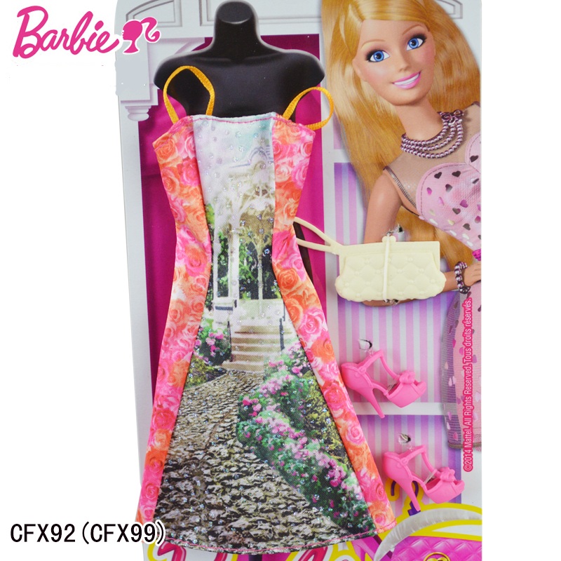 正品芭比娃娃Barbie时尚套装CFX92 配件衣服礼服裙 女孩换装玩具
