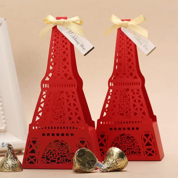 新品上市 中式喜庆红色喜糖盒 个性创意结婚回礼盒 婚礼喜糖包装