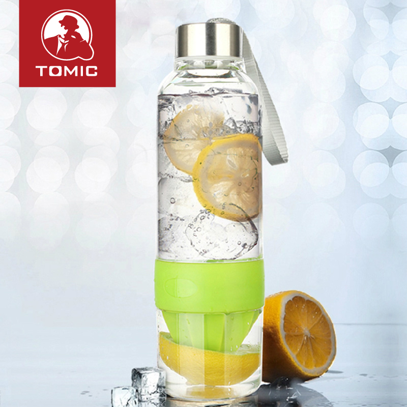 Tomic玻璃杯水杯专柜正品健康果汁杯 随手杯 大容量杯子620ml包邮