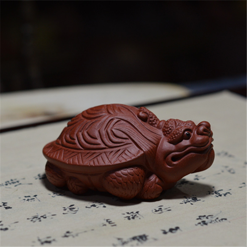 龟 紫砂茶宠摆件 招财小雕塑 金钱龟 把玩寿龟 龙龟茶盘摆件 新品