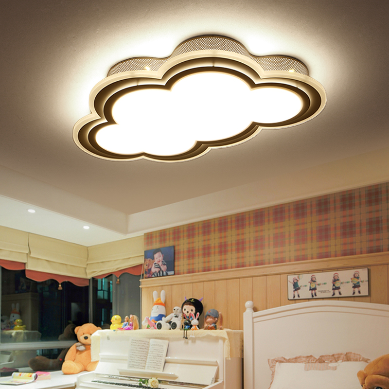 儿童云朵吸顶灯 简约现代创意男女孩led卧室卡通公主房间时尚灯具