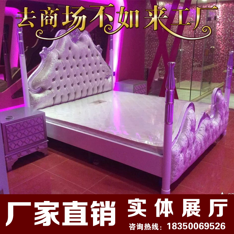 欧式床实木双人床1.8米美式简约卧室床新古典奢华婚床雕花公主床