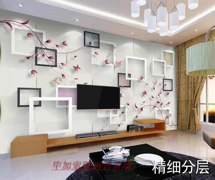 现代新款简约温馨幸福树3D立体电视墙壁纸卧室客厅沙发背景壁画