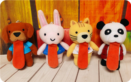正版 日本 搞怪系列 吐舌头 动物 玩具公仔挂件 熊猫挂件 剪标