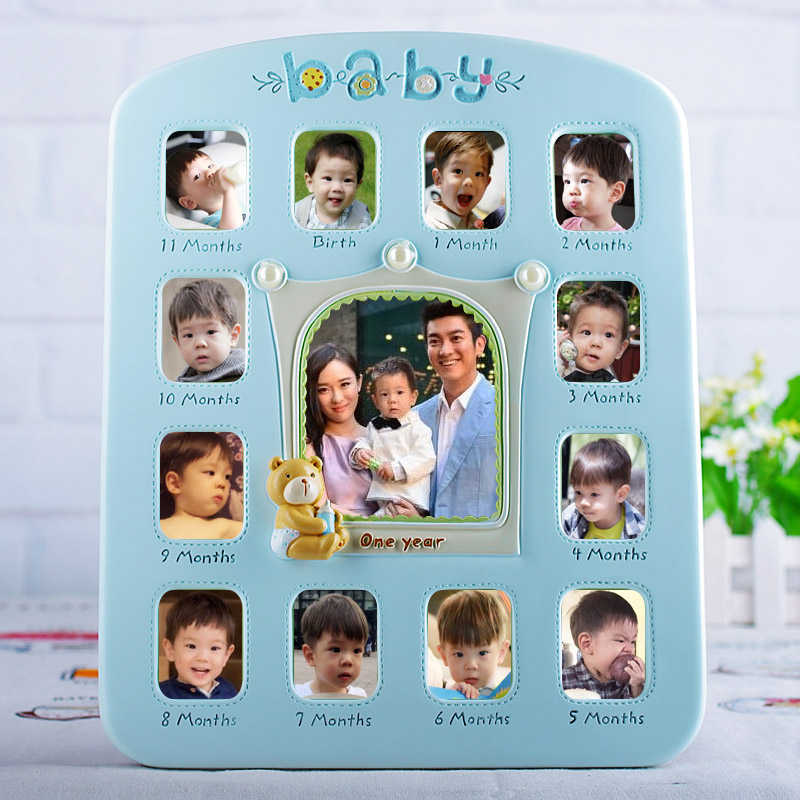 宝宝成长记录相框摆台挂墙周岁照片框儿童相架组合可爱创意礼物