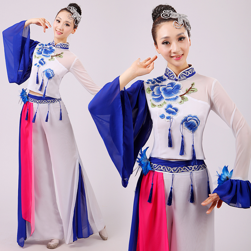 2016新款秧歌服古典扇子舞表演服 民族舞台装舞蹈古装服装演出服