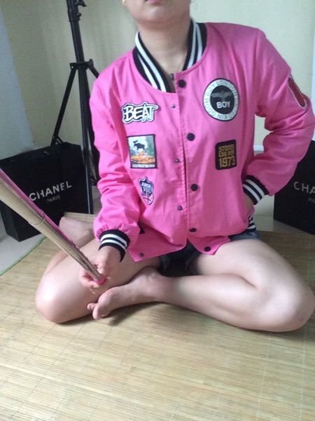 2015 韩版贴布徽章棒球服外套女