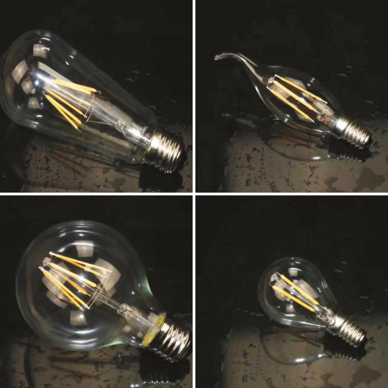 爱迪生热卖复古LED钨丝灯泡E14E27蜡烛拉尾泡节能灯北欧水晶吊灯