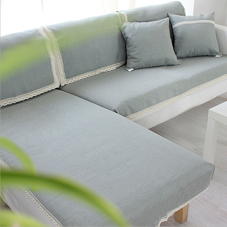 四季纯色棉麻沙发垫布艺欧式防滑通用实木简约现代全盖沙发套罩巾