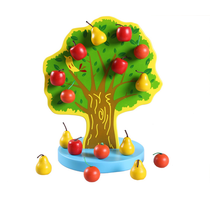儿童玩具木制磁性苹果树 获奖玩具 学数数分苹果宝宝早教益智教具
