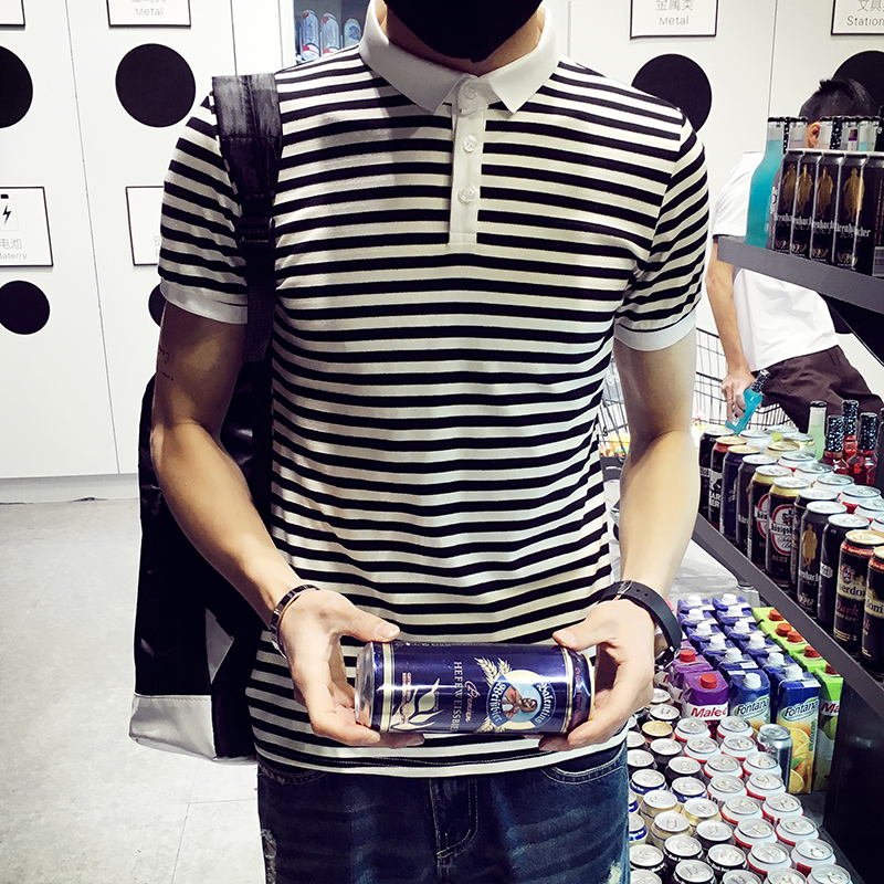 2016夏季男士短袖T恤 韩版修身半袖POLO衫 男装体恤打底衫上衣服