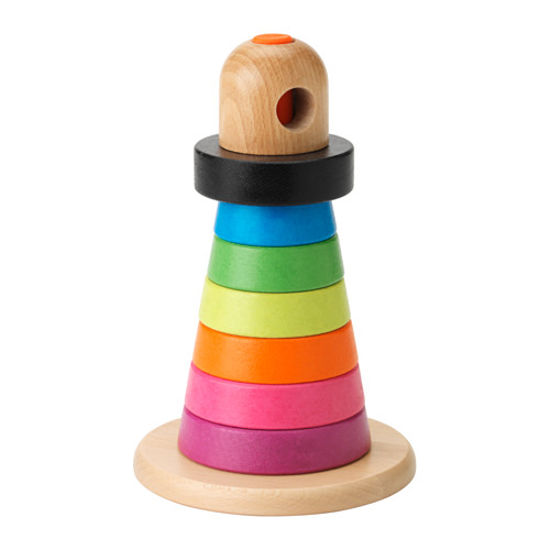 IKEA深圳宜家代购 姆拉 木质儿童彩色套环玩具