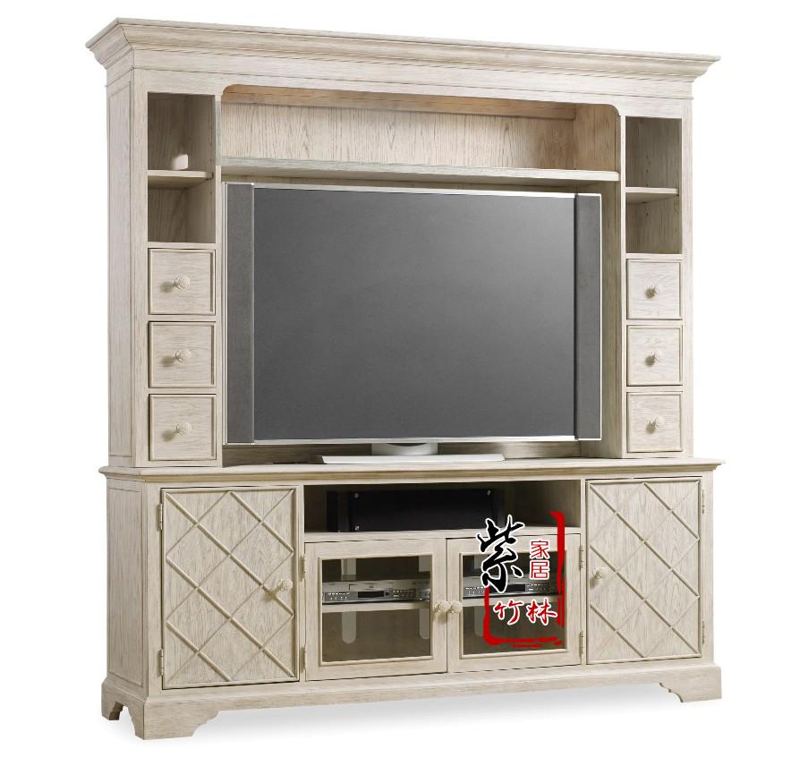 美式高端实木电视柜 地中海影视柜 壁柜 橡木组合电视柜
