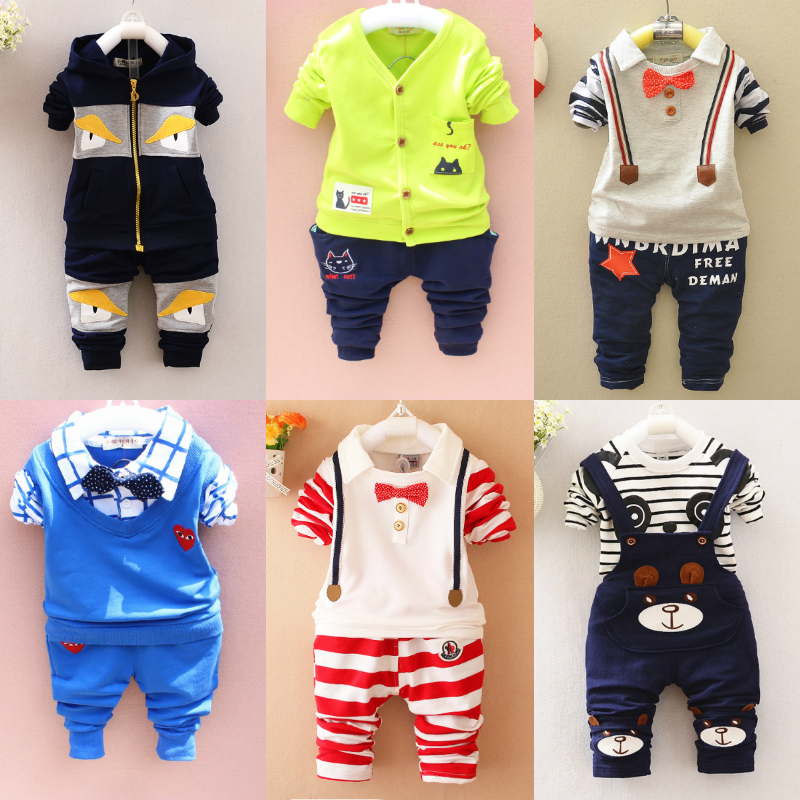 1-3岁半女宝宝春秋季两件套装小孩衣服一周4男婴儿童装2016韩版潮