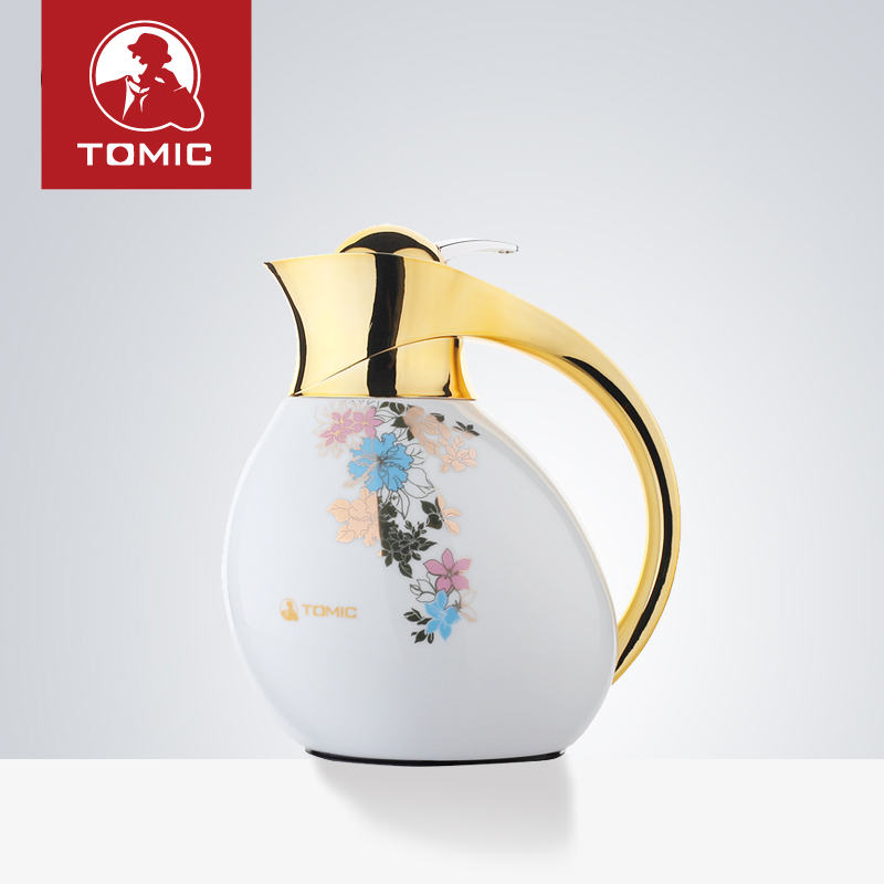 英国TOMIC保温壶 特美刻商务陶瓷壳保温壶欧式家居玻璃内胆暖水瓶