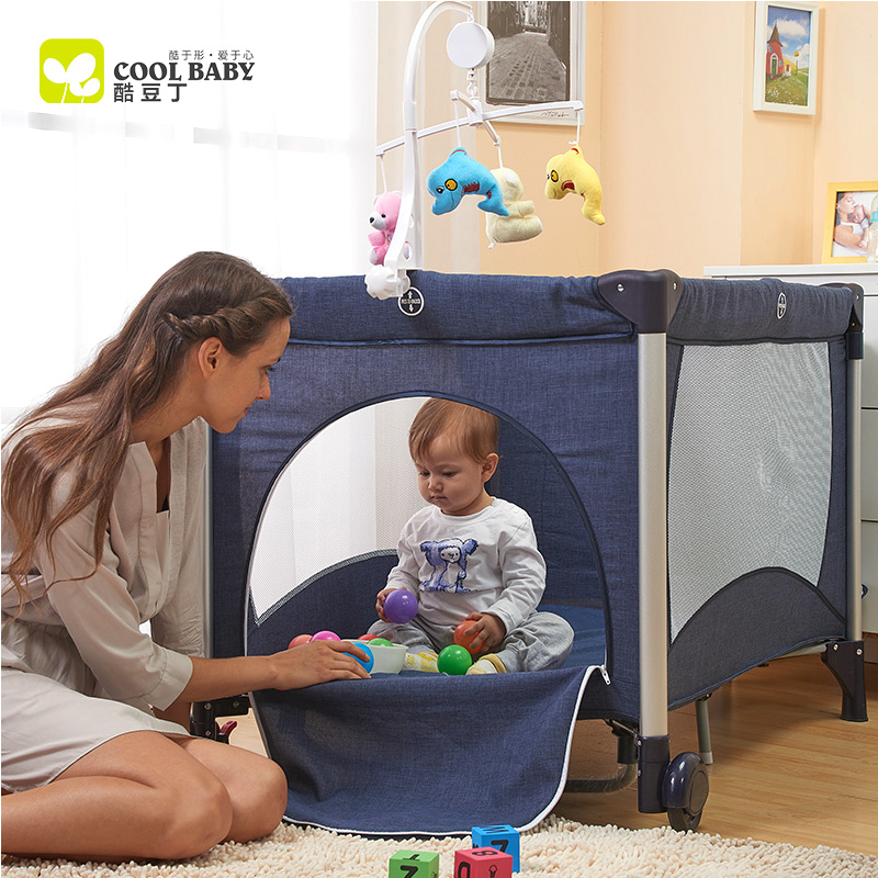 coolbaby游戏床 多功能可折叠婴儿床便携bb床欧式宝宝床儿童摇篮