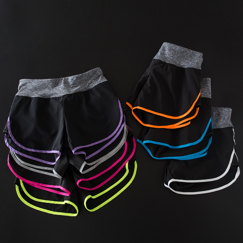 韩版夏季假两件运动短裤带内衬防走光透气速干跑步瑜伽健身运动裤